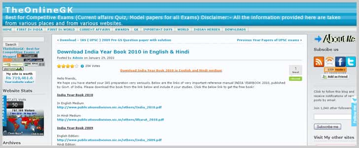 Download India Year Book 2010 in English & Hindi