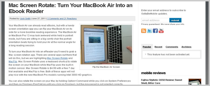 Turn Your MacBook Air Into An Ebook Reader
