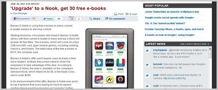 Get 30 Free Ebooks When You Upgrade to A Nook
