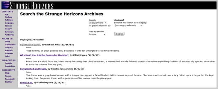 Strangehorizons.com
