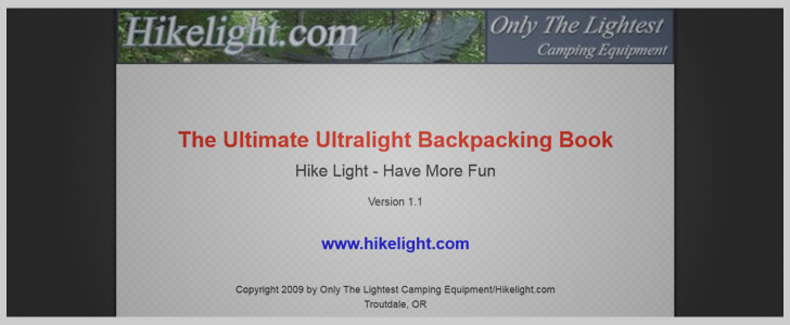 The Ultimate Ultralight Backpacking Book