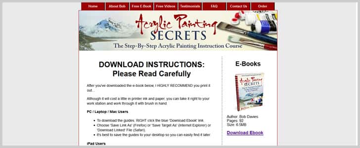 Acrylic Painting Secrets: Tips & Techniques To Make Acrylic Painting Easier & More Enjoyable By Bob Davies