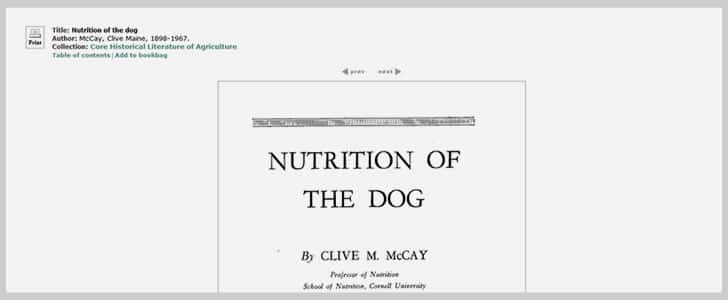 Nutrition of The Dog