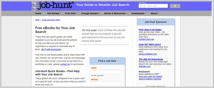 Job-Hunt Quick Guides - Free Help with Your Job Search