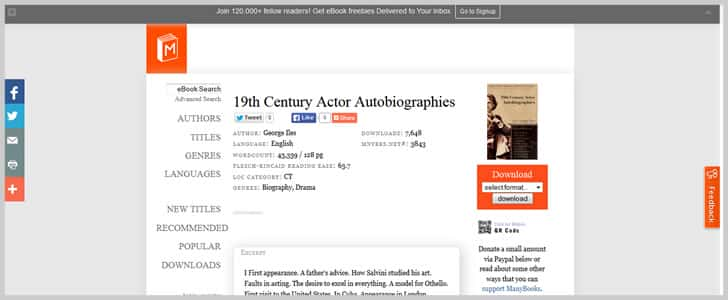 19th Century Actor Autobiographies by George Iles