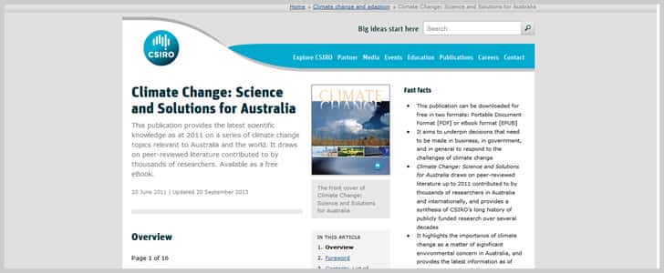 Climate Change: Science and Solutions for Australia