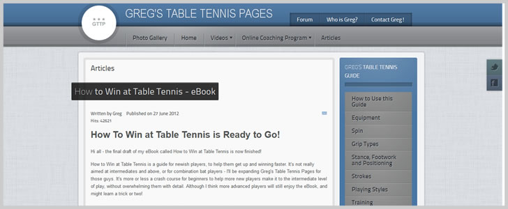 How to Win at Table Tennis by Greg Letts