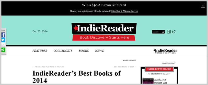 Indiereader's Best Books Of 2014 