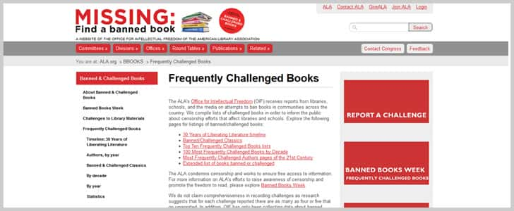 Frequently Challenged Books