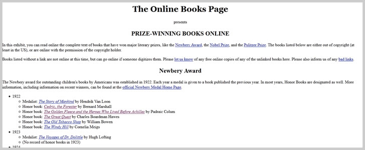 Hundreds of Prize-Winning Ebooks Online