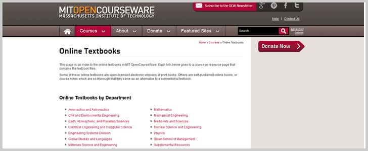 Free Online Textbooks by MIT OpenCourseWare