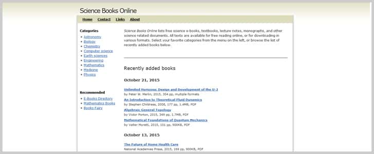 Science Books Online