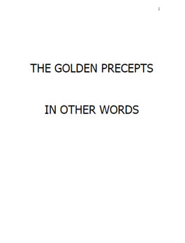 The Golden Precepts In Other Words