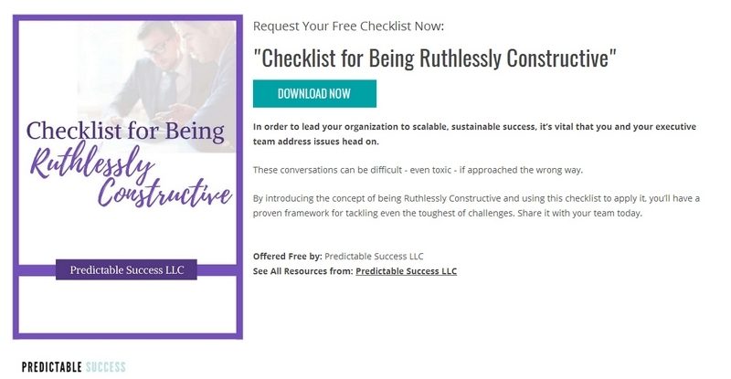 Checklist for Being Ruthlessly Constructive by Predictable Success LLC