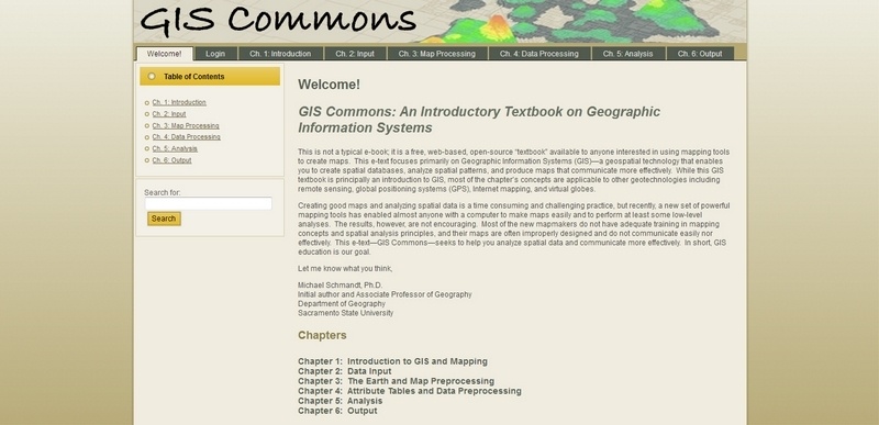GIS Commons: An Introductory Textbook on Geographic Information Systems by Michael Schmandt, Ph.D. 