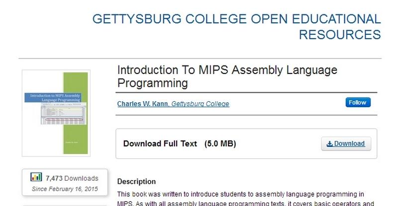 Introduction To MIPS Assembly Language Programming  by Charles W. Kann 