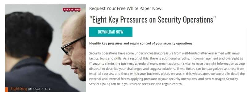 Eight Key Pressures on Security Operations by BAE Systems