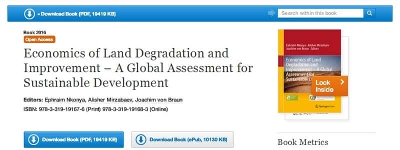 Economics of Land Degradation and Improvement by Ephraim Nkonya, Alisher Mirzabaev, Joachim von Braun 