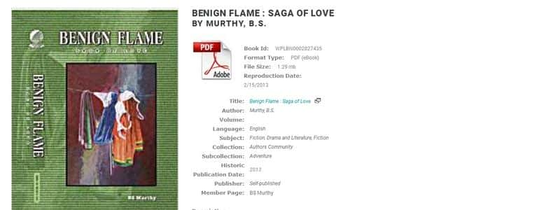 Benign Flame: Saga of Love by BS Murthy