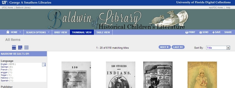 Over 6,000 Free Historical Children's Books by Florida Baldwin Library archive