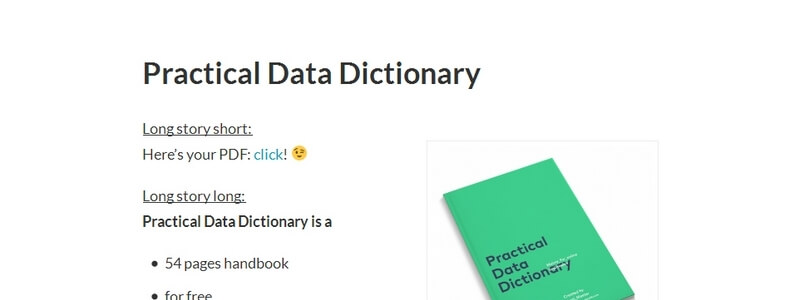 Practical Data Dictionary by Tomi Mester