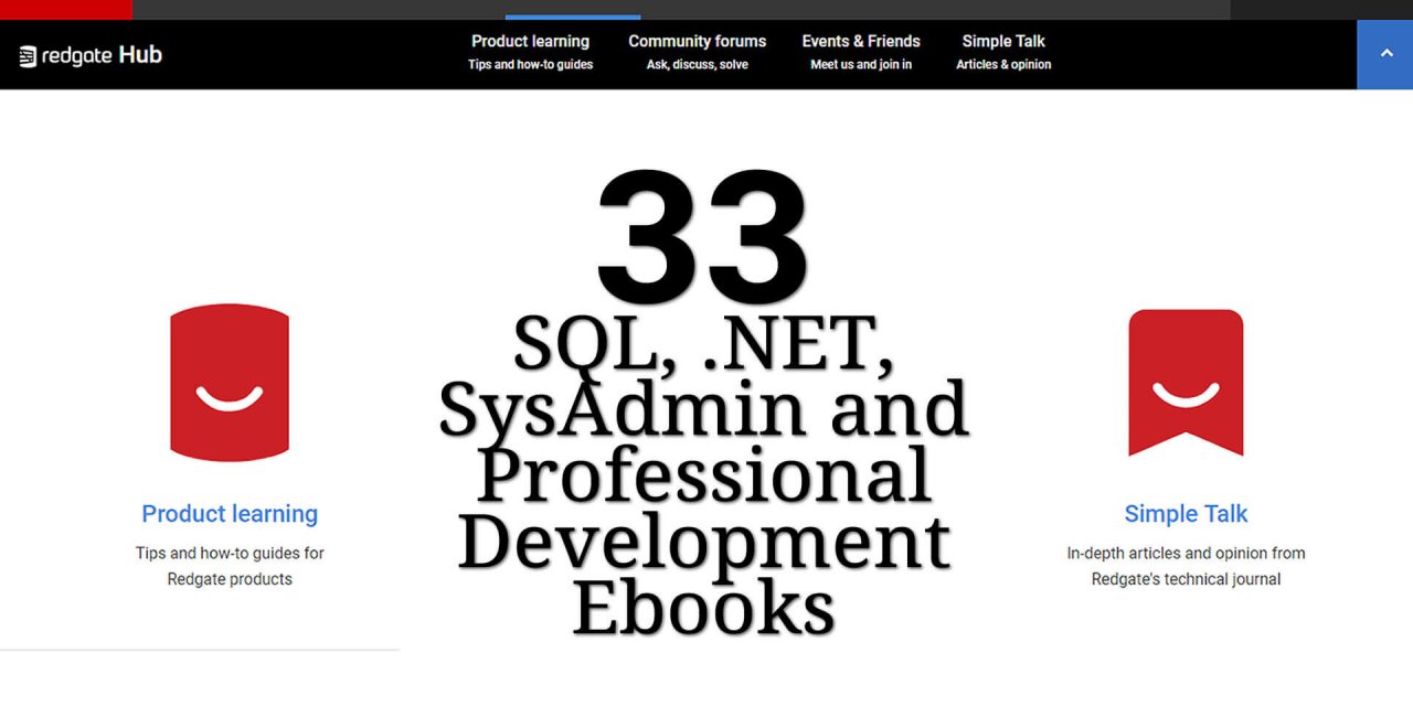 33 SQL, .NET, SysAdmin and Professional Development Ebooks