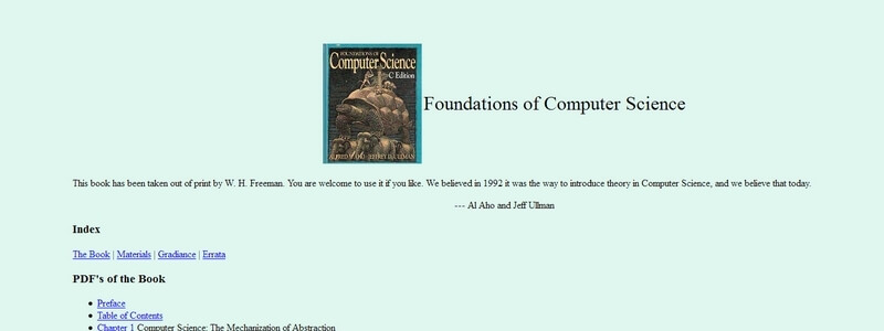 Foundations of Computer Science  by Al Aho and Jeff Ullman 