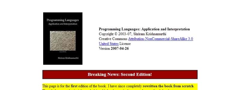 Programming Languages: Application and Interpretation by Shriram Krishnamurthi