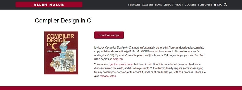 Compiler Design in C by Allen I. Holub