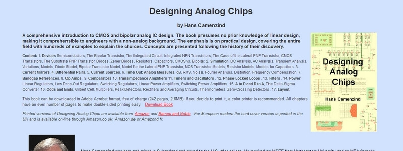 Designing Analog Chips by Hans Camenzind