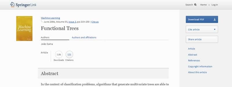 Machine Learning: Functional Trees by João Gama