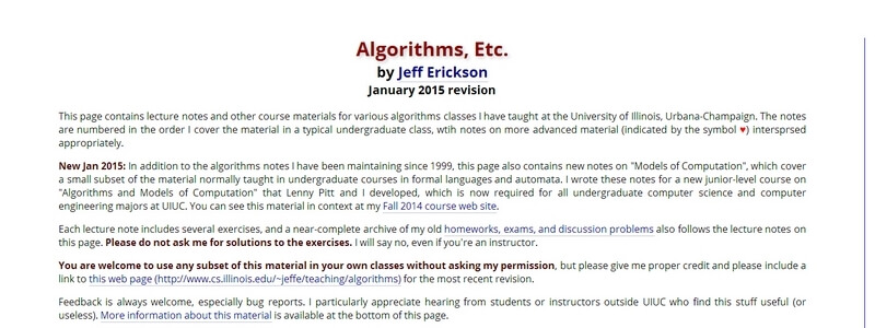 Models of Computation by Jeff Erickson