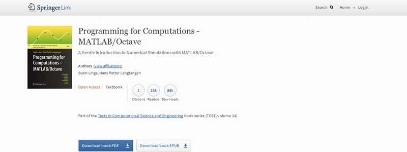 2 Free Programming for Computations Ebooks – MATLAB/Octave & Python by Svein Linge, Hans Petter Langtangen 2 Free Programming for Computations Ebooks – MATLAB/Octave & Python by Svein Linge, Hans Petter Langtangen