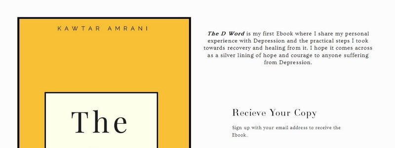 The D Word: A Personal Story of Struggle with Depression and the Road to Recovery by Kawtar Amrani