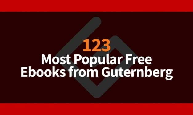 123 Most Popular Free Ebooks from Guternberg