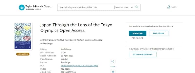 Japan Through the Lens of the Tokyo Olympics Open Access