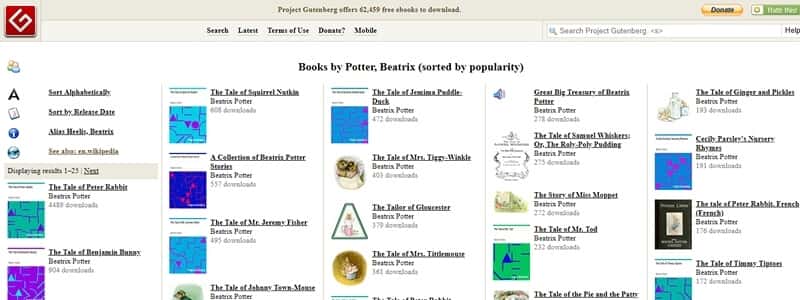All Titles and Ebooks by Beatrix Potter