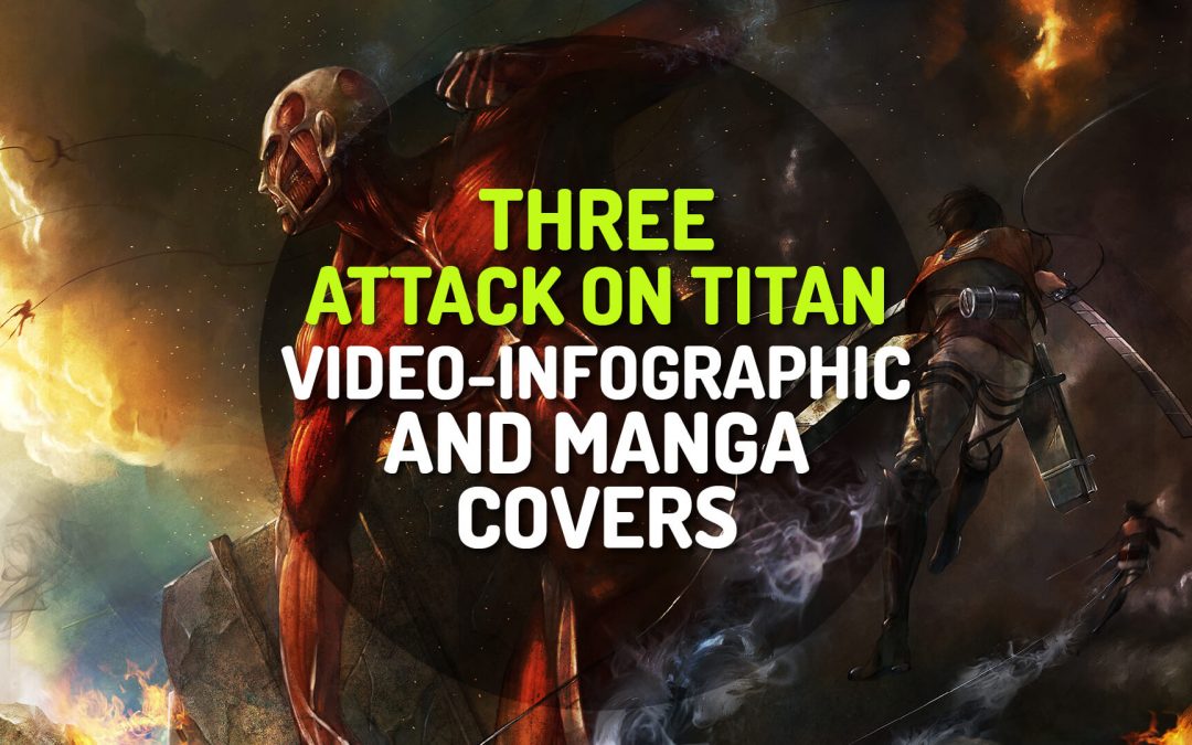 3 Attack on Titan Video-Infographic and Manga Covers