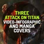 3 Attack on Titan Video-Infographic and Manga Covers